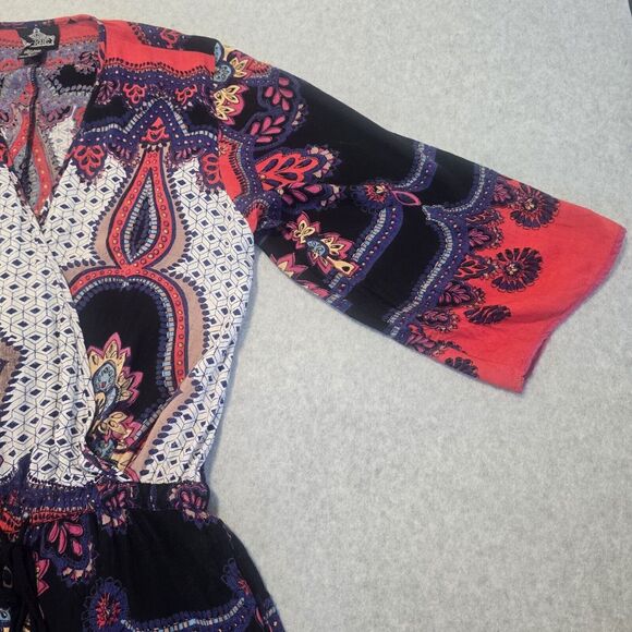 Angie Red and Black Patterned Romper - Picture 4 of 16